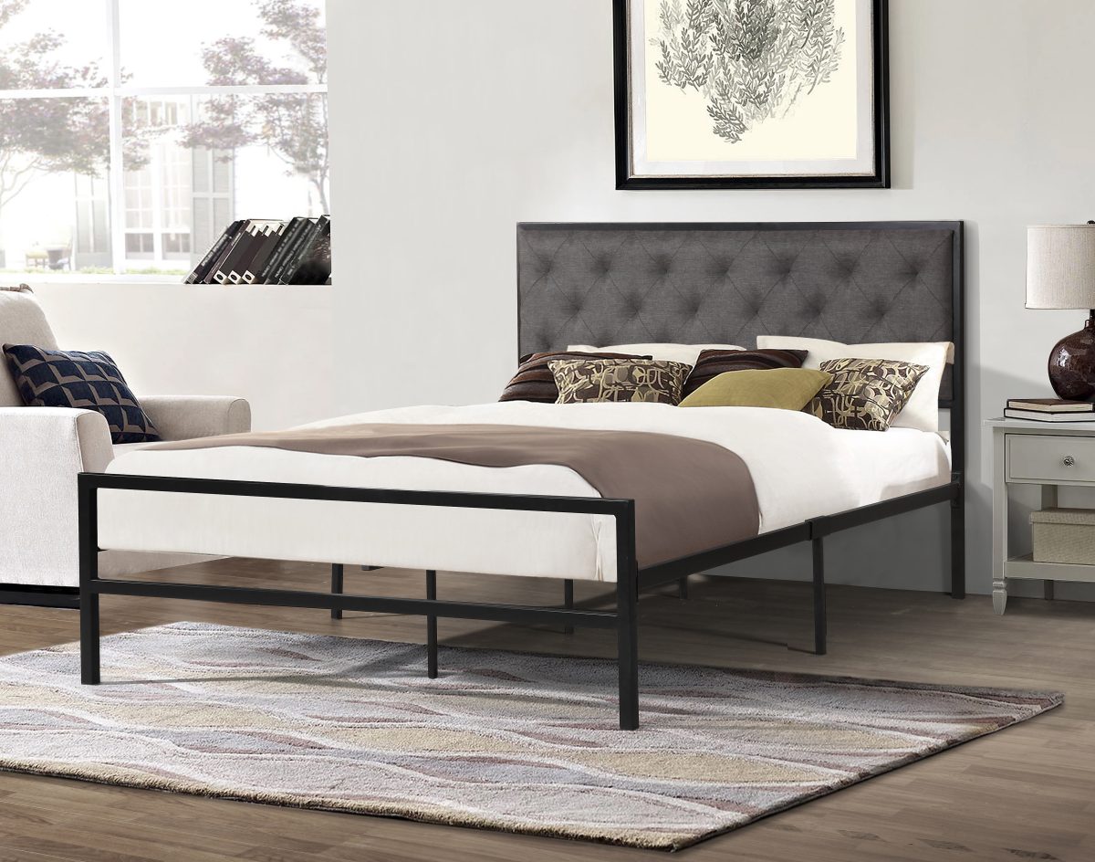 FH-2208 Upholstered Metal Platform Bed view 3
