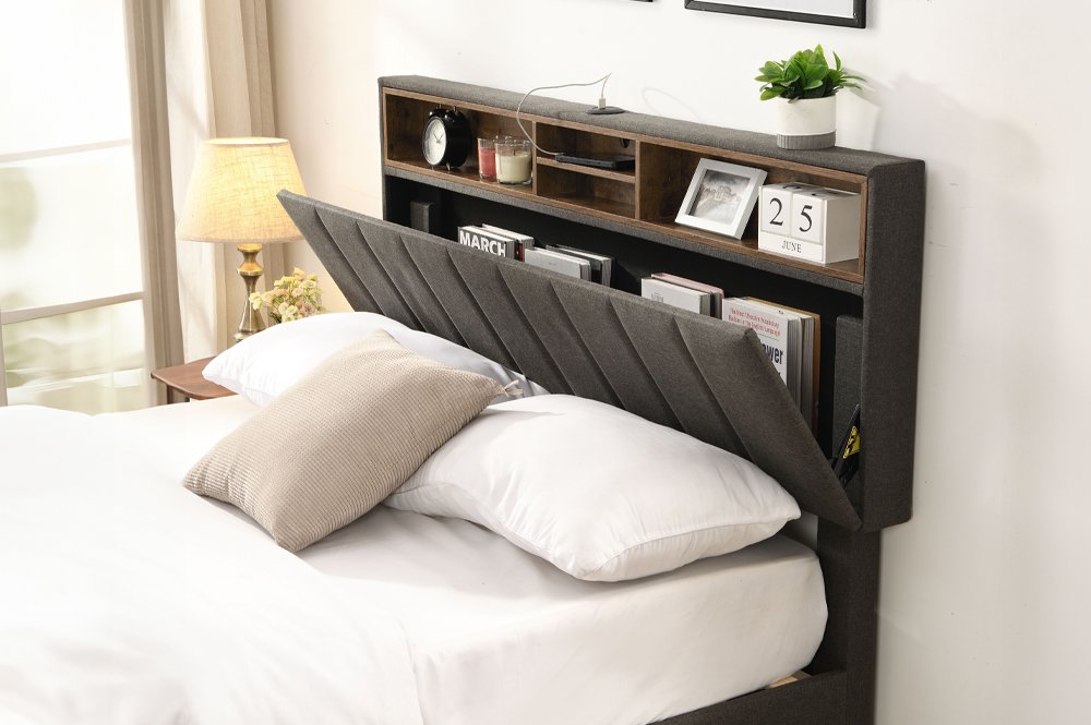 FH-2178 Storage Headboard Bed view 2