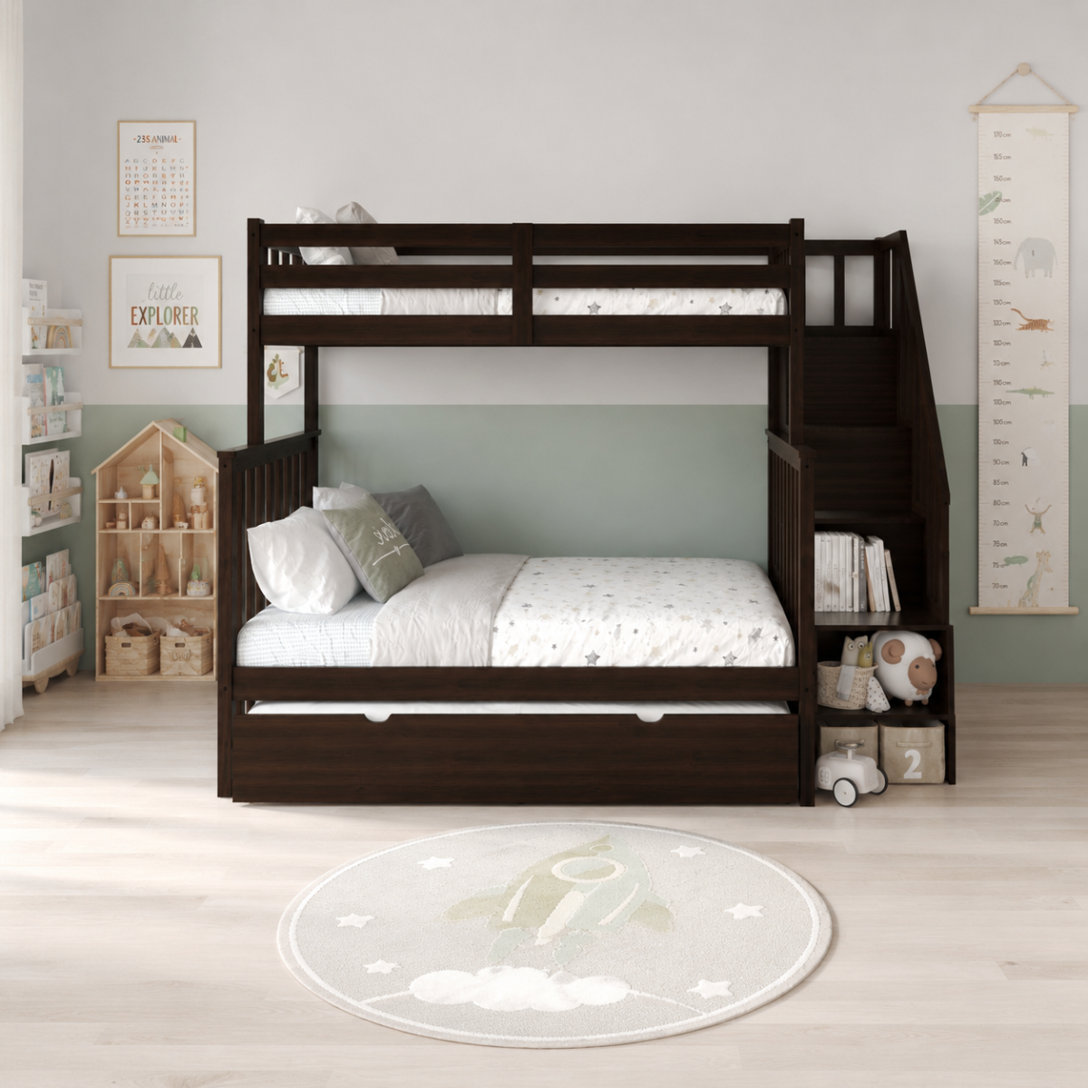 FH-2594 Single over Double Staircase Bunk Bed view 6